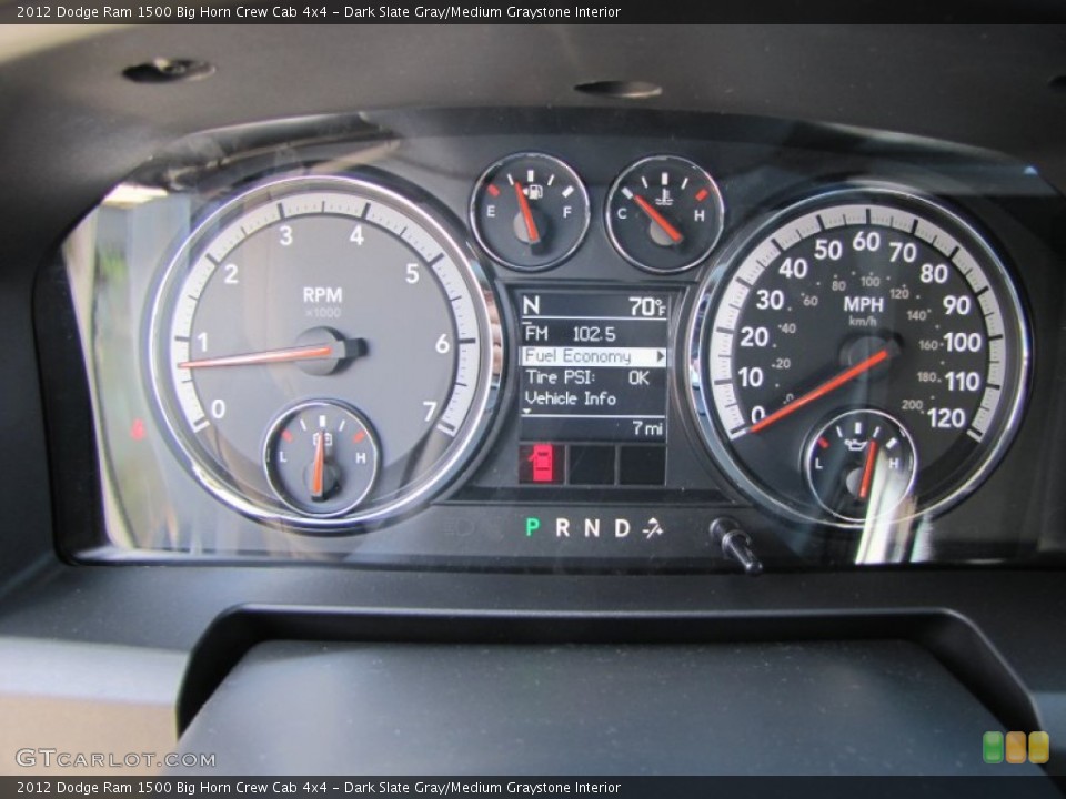 Dark Slate Gray/Medium Graystone Interior Gauges for the 2012 Dodge Ram 1500 Big Horn Crew Cab 4x4 #56234990