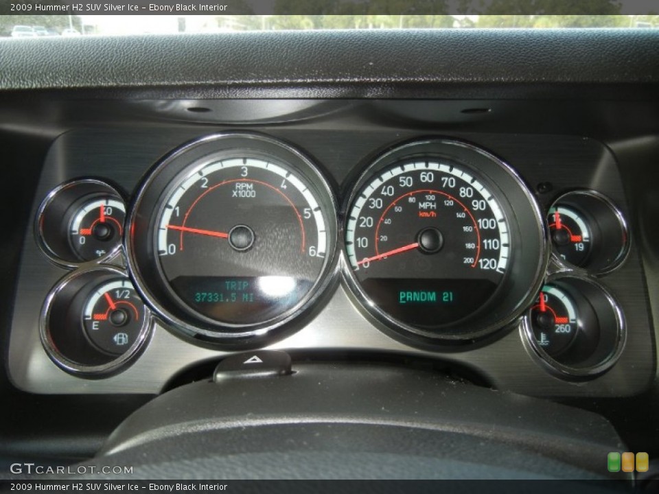 Ebony Black Interior Gauges for the 2009 Hummer H2 SUV Silver Ice #56236229