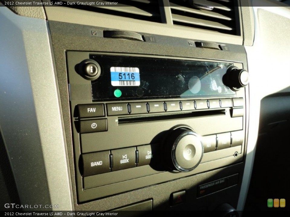 Dark Gray/Light Gray Interior Audio System for the 2012 Chevrolet Traverse LS AWD #56240912