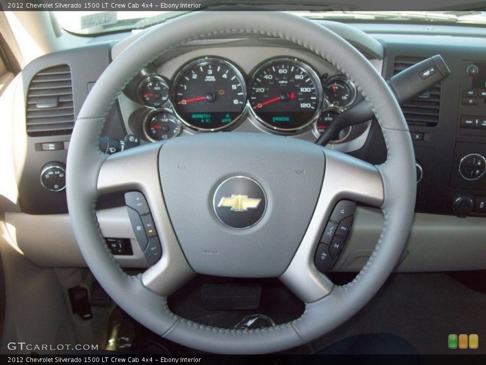 Ebony Interior Steering Wheel for the 2012 Chevrolet Silverado 1500 LT Crew Cab 4x4 #56244875