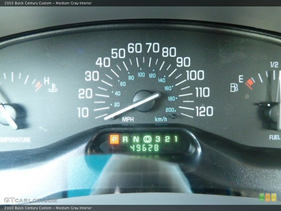 Medium Gray Interior Gauges for the 2003 Buick Century Custom #56247299