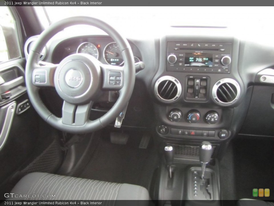 Black Interior Dashboard for the 2011 Jeep Wrangler Unlimited Rubicon 4x4 #56247620