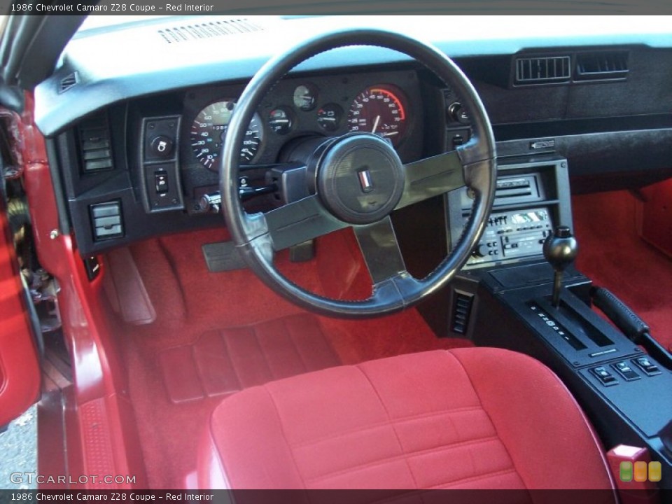 Red Interior Dashboard for the 1986 Chevrolet Camaro Z28 Coupe #56259026
