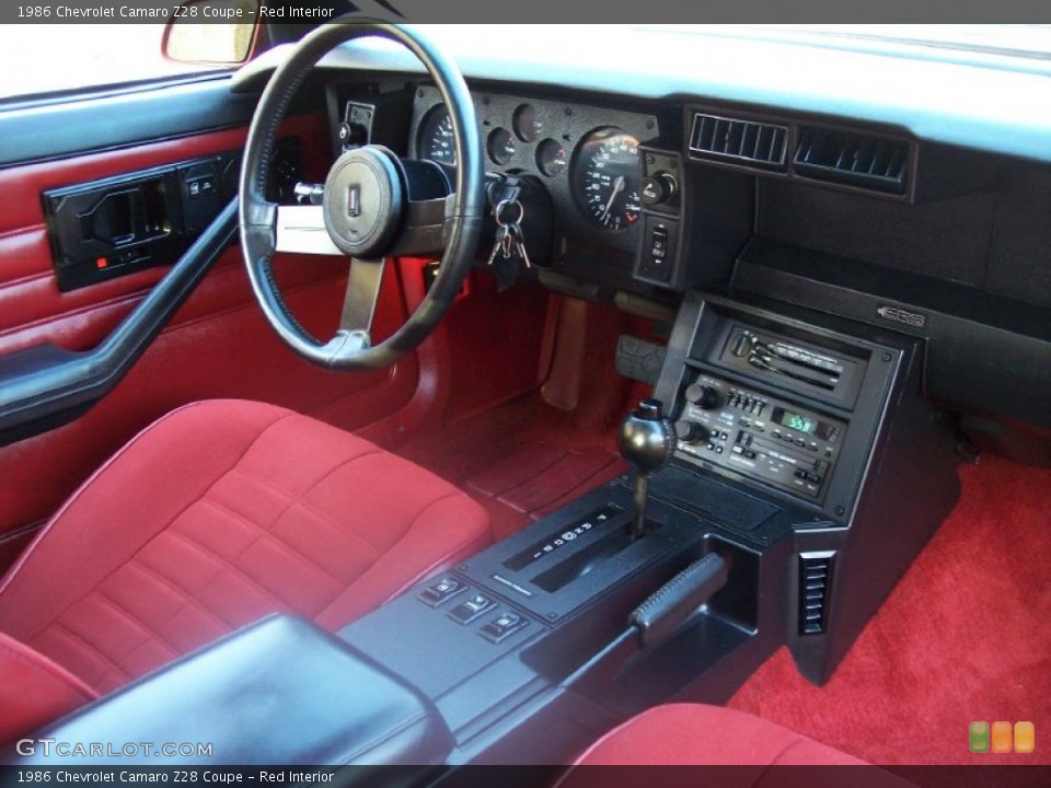 Red Interior Dashboard for the 1986 Chevrolet Camaro Z28 Coupe #56259062