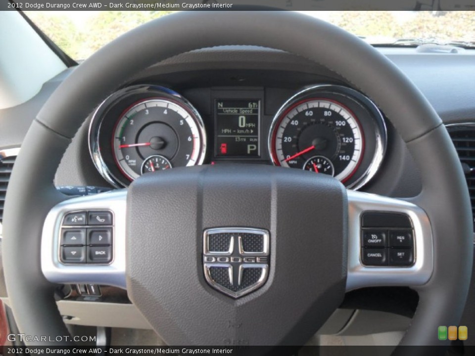 Dark Graystone/Medium Graystone Interior Steering Wheel for the 2012 Dodge Durango Crew AWD #56263475