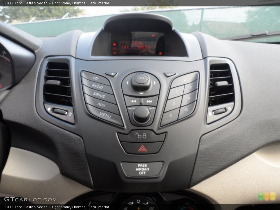 Light Stone/Charcoal Black Interior Controls for the 2012 Ford Fiesta S Sedan #56272505