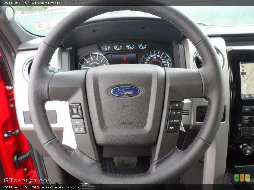 Black Interior Steering Wheel for the 2011 Ford F150 FX4 SuperCrew 4x4 #56273861