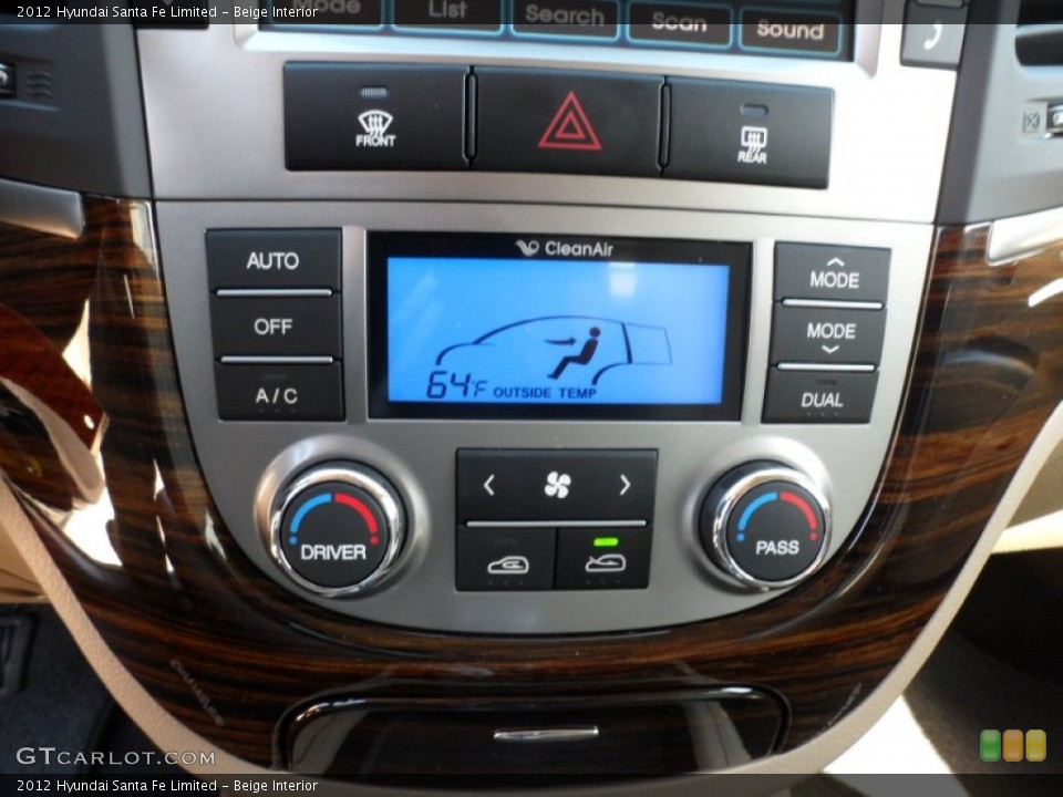 Beige Interior Controls for the 2012 Hyundai Santa Fe Limited #56281407