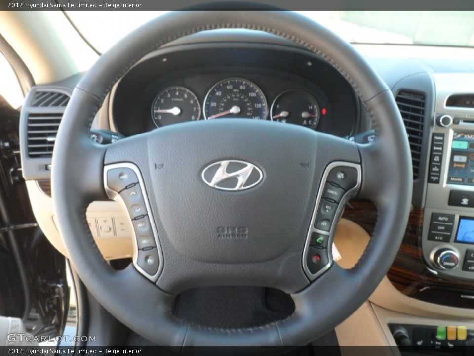 Beige Interior Steering Wheel for the 2012 Hyundai Santa Fe Limited #56281434