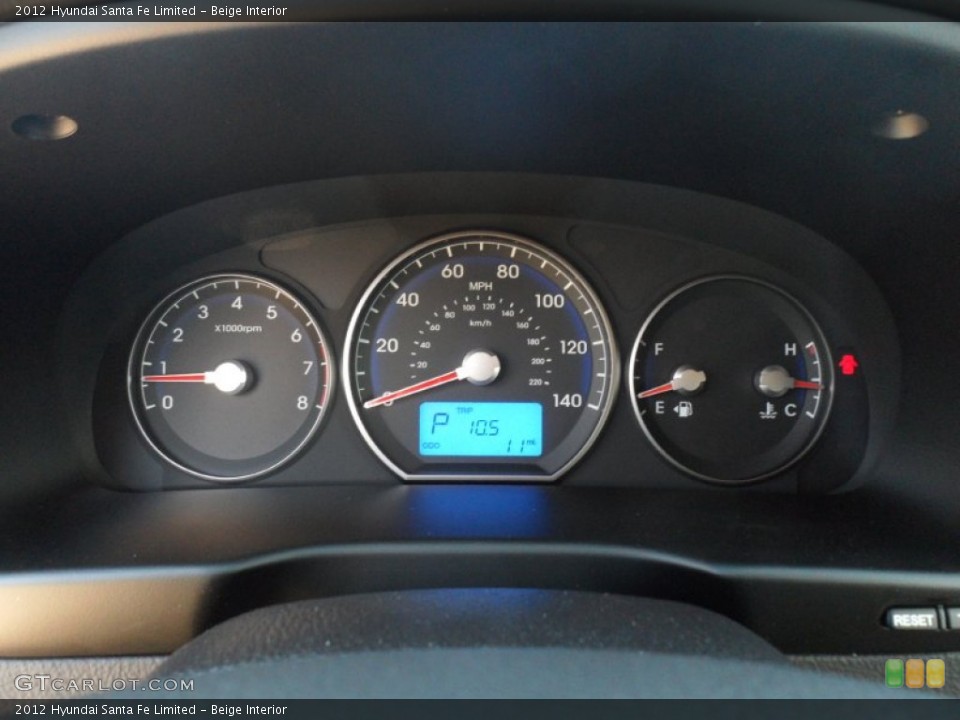 Beige Interior Gauges for the 2012 Hyundai Santa Fe Limited #56281443