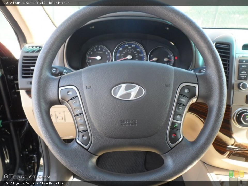 Beige Interior Steering Wheel for the 2012 Hyundai Santa Fe GLS #56282085