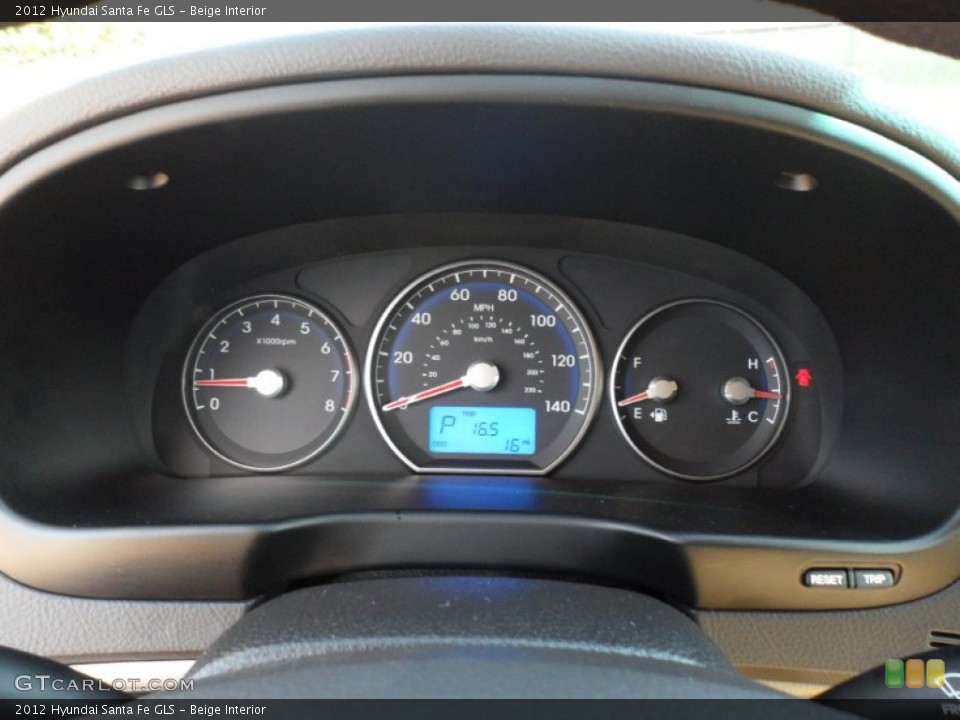 Beige Interior Gauges for the 2012 Hyundai Santa Fe GLS #56282094