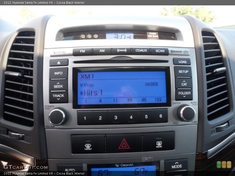 Cocoa Black Interior Controls for the 2012 Hyundai Santa Fe Limited V6 #56283054