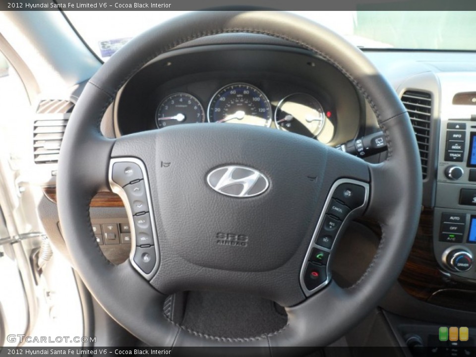 Cocoa Black Interior Steering Wheel for the 2012 Hyundai Santa Fe Limited V6 #56283093