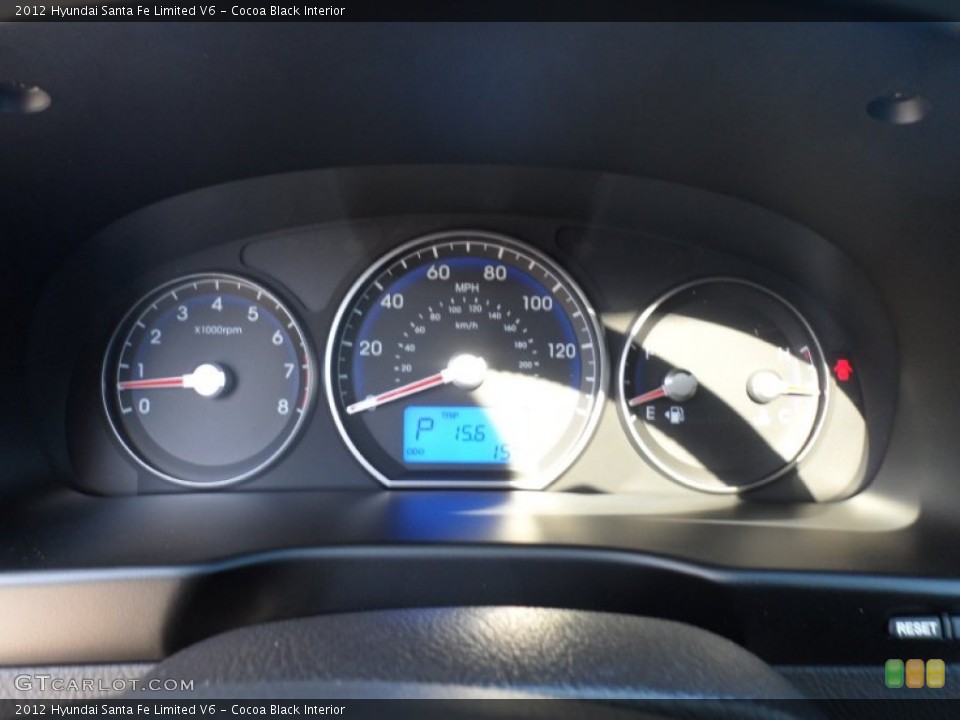 Cocoa Black Interior Gauges for the 2012 Hyundai Santa Fe Limited V6 #56283102