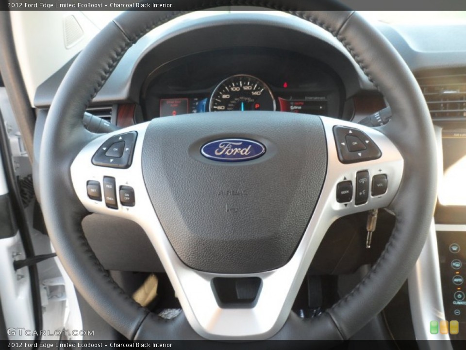 Charcoal Black Interior Steering Wheel for the 2012 Ford Edge Limited EcoBoost #56285571