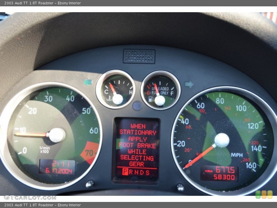 Ebony Interior Gauges for the 2003 Audi TT 1.8T Roadster #56296899