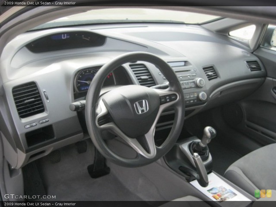Gray Interior Prime Interior for the 2009 Honda Civic LX Sedan #56305740