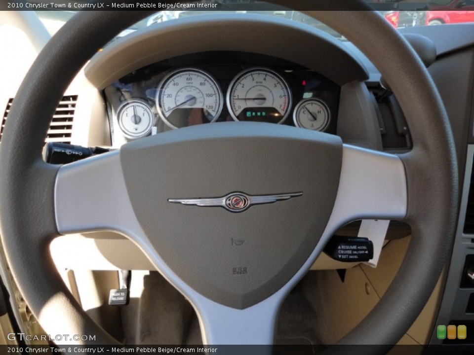 Medium Pebble Beige/Cream Interior Steering Wheel for the 2010 Chrysler Town & Country LX #56308506