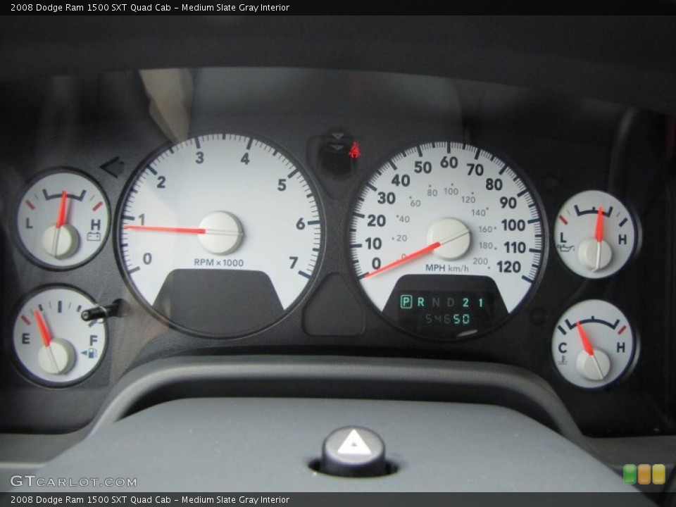 Medium Slate Gray Interior Gauges for the 2008 Dodge Ram 1500 SXT Quad Cab #56316099