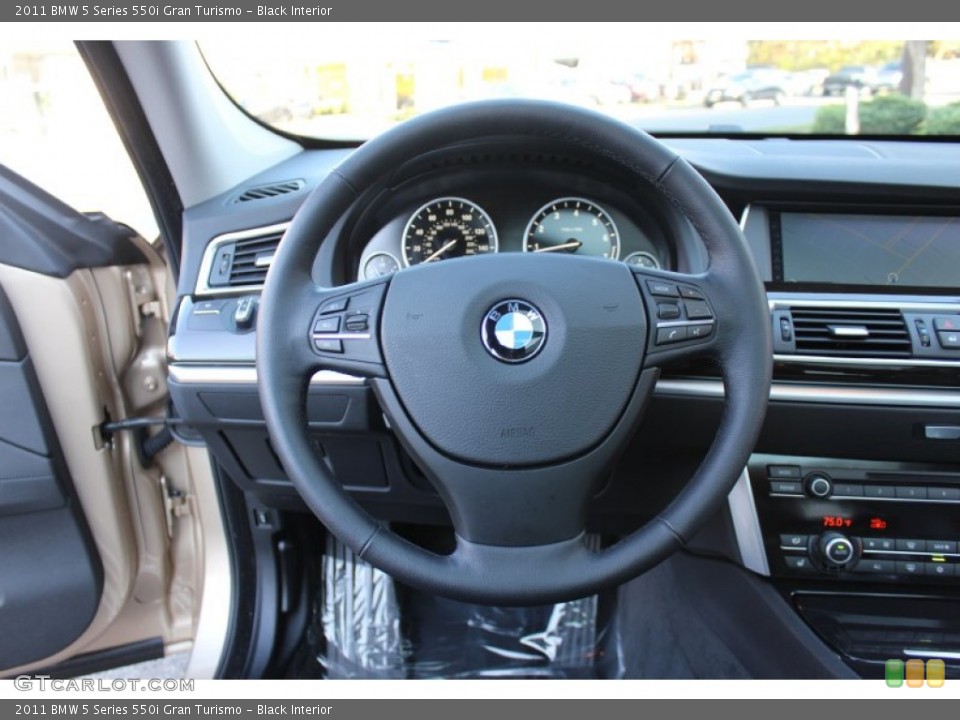 Black Interior Steering Wheel for the 2011 BMW 5 Series 550i Gran Turismo #56318343