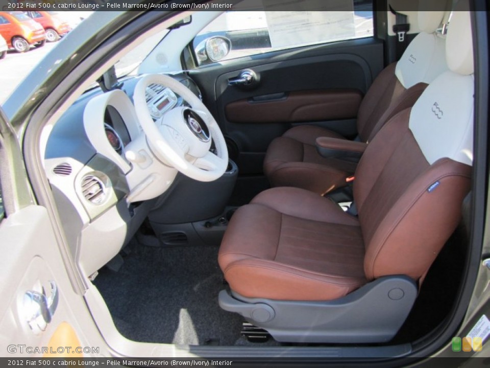 Pelle Marrone/Avorio (Brown/Ivory) Interior Photo for the 2012 Fiat 500 c cabrio Lounge #56319564
