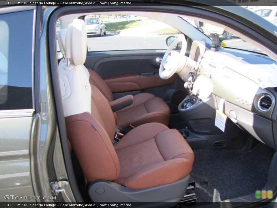 Pelle Marrone/Avorio (Brown/Ivory) Interior Photo for the 2012 Fiat 500 c cabrio Lounge #56319591