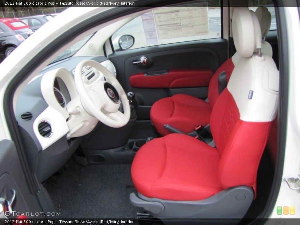 Tessuto Rosso/Avorio (Red/Ivory) Interior Photo for the 2012 Fiat 500 c cabrio Pop #56319819