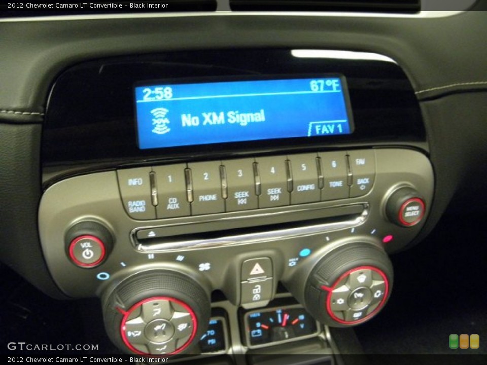 Black Interior Controls for the 2012 Chevrolet Camaro LT Convertible #56320056