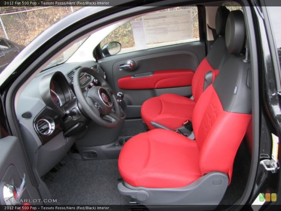 Tessuto Rosso/Nero (Red/Black) Interior Photo for the 2012 Fiat 500 Pop #56320446