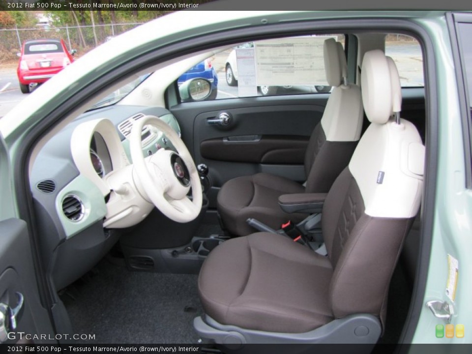 Tessuto Marrone/Avorio (Brown/Ivory) Interior Photo for the 2012 Fiat 500 Pop #56320666