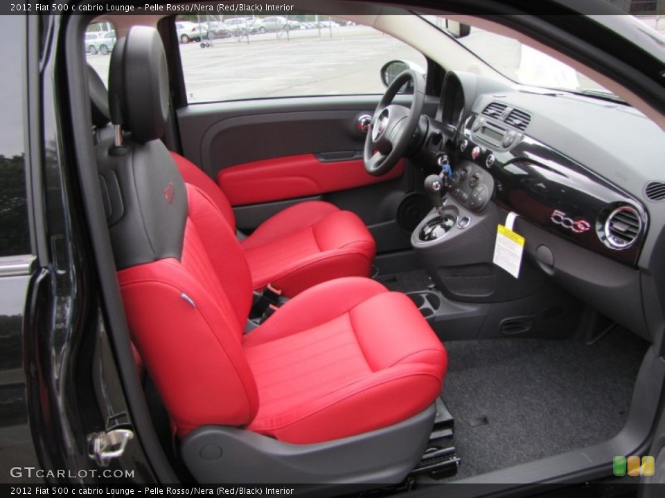 Pelle Rosso/Nera (Red/Black) Interior Photo for the 2012 Fiat 500 c cabrio Lounge #56321065