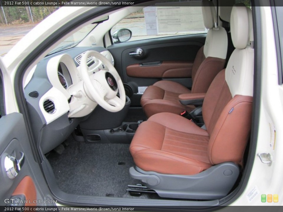 Pelle Marrone/Avorio (Brown/Ivory) Interior Photo for the 2012 Fiat 500 c cabrio Lounge #56321173