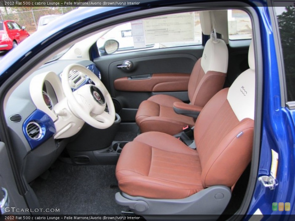 Pelle Marrone/Avorio (Brown/Ivory) Interior Photo for the 2012 Fiat 500 c cabrio Lounge #56321296