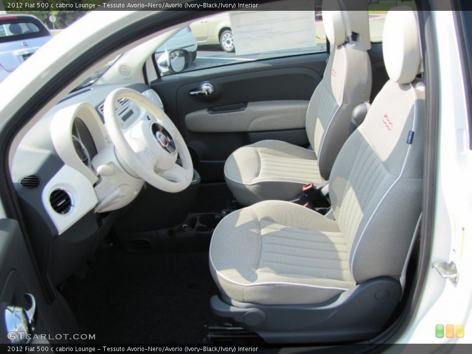 Tessuto Avorio-Nero/Avorio (Ivory-Black/Ivory) Interior Photo for the 2012 Fiat 500 c cabrio Lounge #56322277