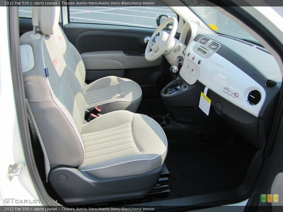 Tessuto Avorio-Nero/Avorio (Ivory-Black/Ivory) Interior Photo for the 2012 Fiat 500 c cabrio Lounge #56322319