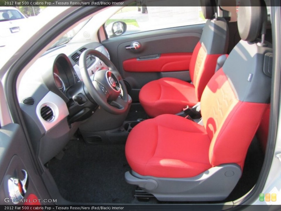 Tessuto Rosso/Nero (Red/Black) Interior Photo for the 2012 Fiat 500 c cabrio Pop #56322525