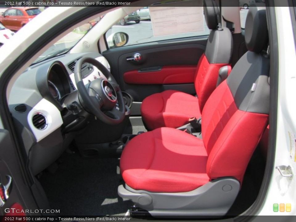 Tessuto Rosso/Nero (Red/Black) Interior Photo for the 2012 Fiat 500 c cabrio Pop #56322793