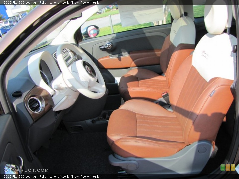 Pelle Marrone/Avorio (Brown/Ivory) Interior Photo for the 2012 Fiat 500 Lounge #56323150