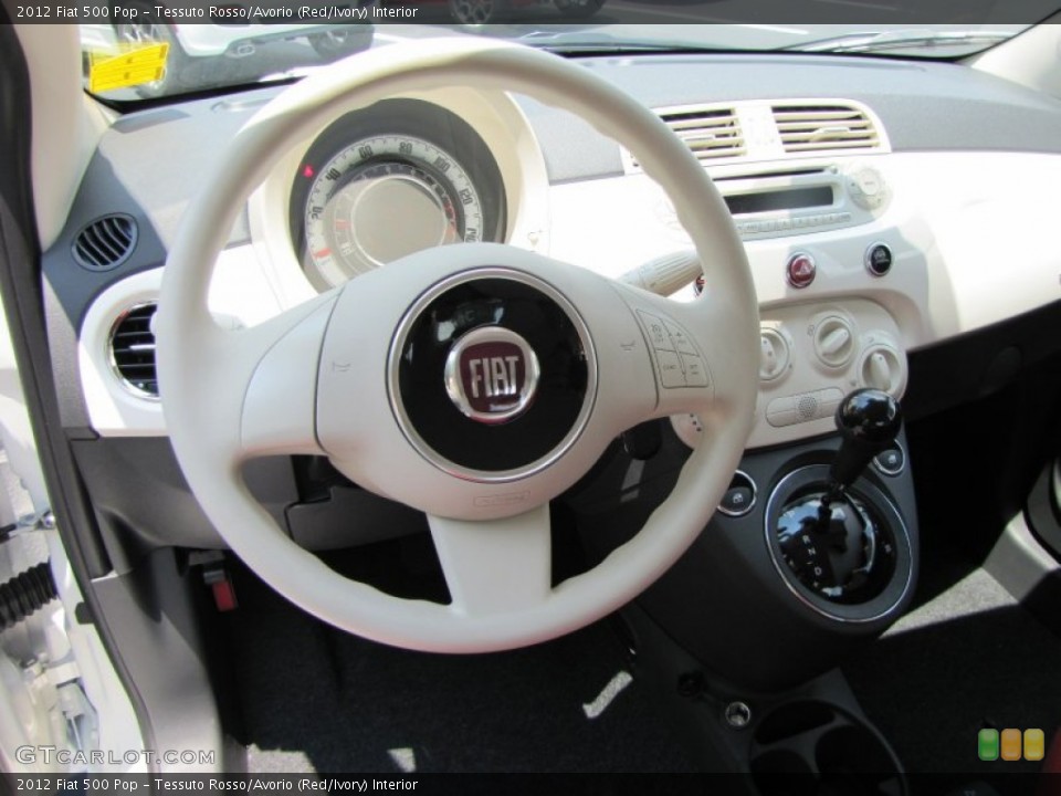 Tessuto Rosso/Avorio (Red/Ivory) Interior Steering Wheel for the 2012 Fiat 500 Pop #56323309