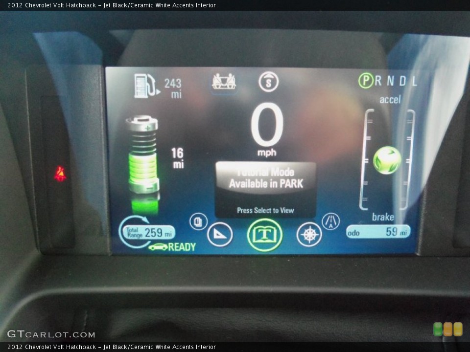 Jet Black/Ceramic White Accents Interior Controls for the 2012 Chevrolet Volt Hatchback #56323625