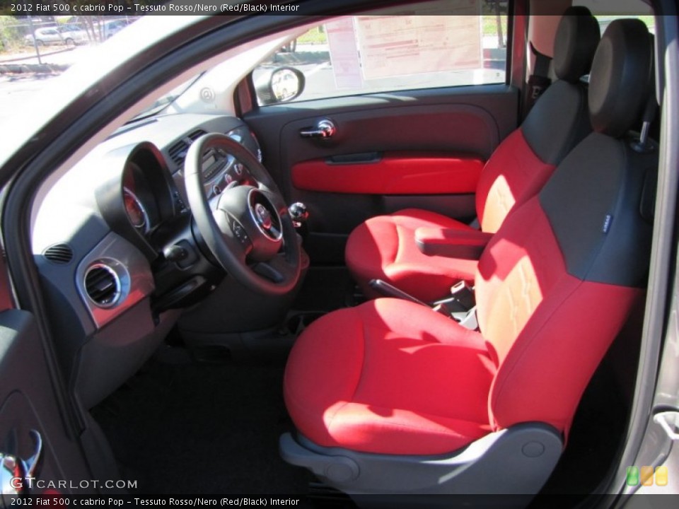 Tessuto Rosso/Nero (Red/Black) Interior Photo for the 2012 Fiat 500 c cabrio Pop #56324519