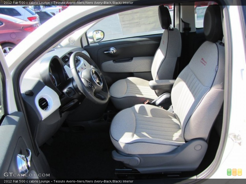 Tessuto Avorio-Nero/Nero (Ivory-Black/Black) Interior Photo for the 2012 Fiat 500 c cabrio Lounge #56324759