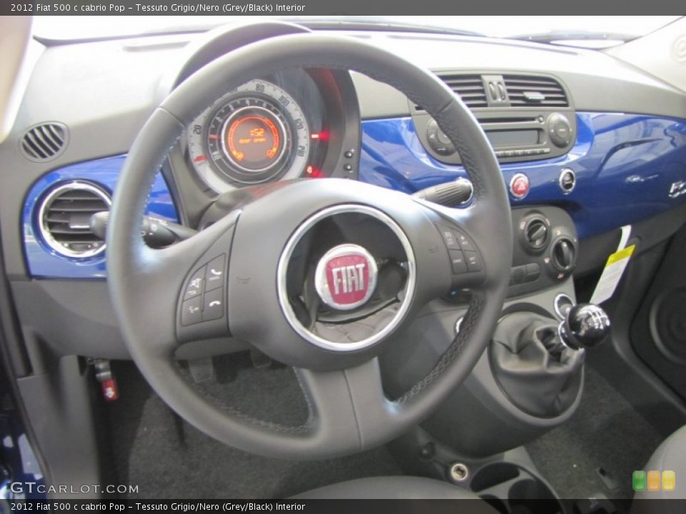 Tessuto Grigio/Nero (Grey/Black) Interior Steering Wheel for the 2012 Fiat 500 c cabrio Pop #56328155