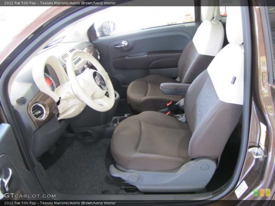 Tessuto Marrone/Avorio (Brown/Ivory) Interior Photo for the 2012 Fiat 500 Pop #56328329