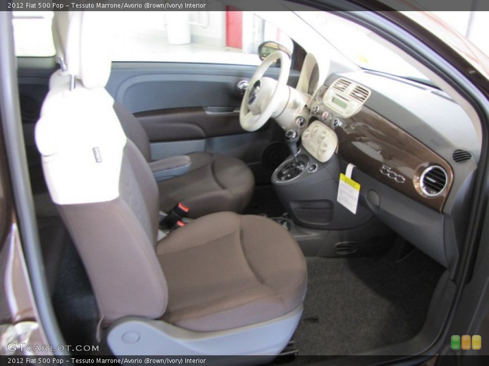 Tessuto Marrone/Avorio (Brown/Ivory) Interior Photo for the 2012 Fiat 500 Pop #56328356