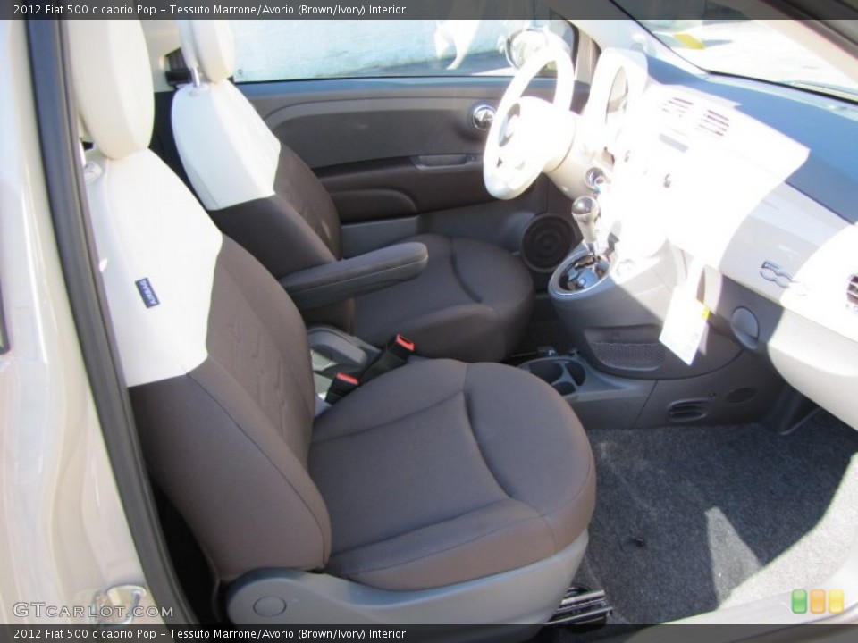 Tessuto Marrone/Avorio (Brown/Ivory) Interior Photo for the 2012 Fiat 500 c cabrio Pop #56328569