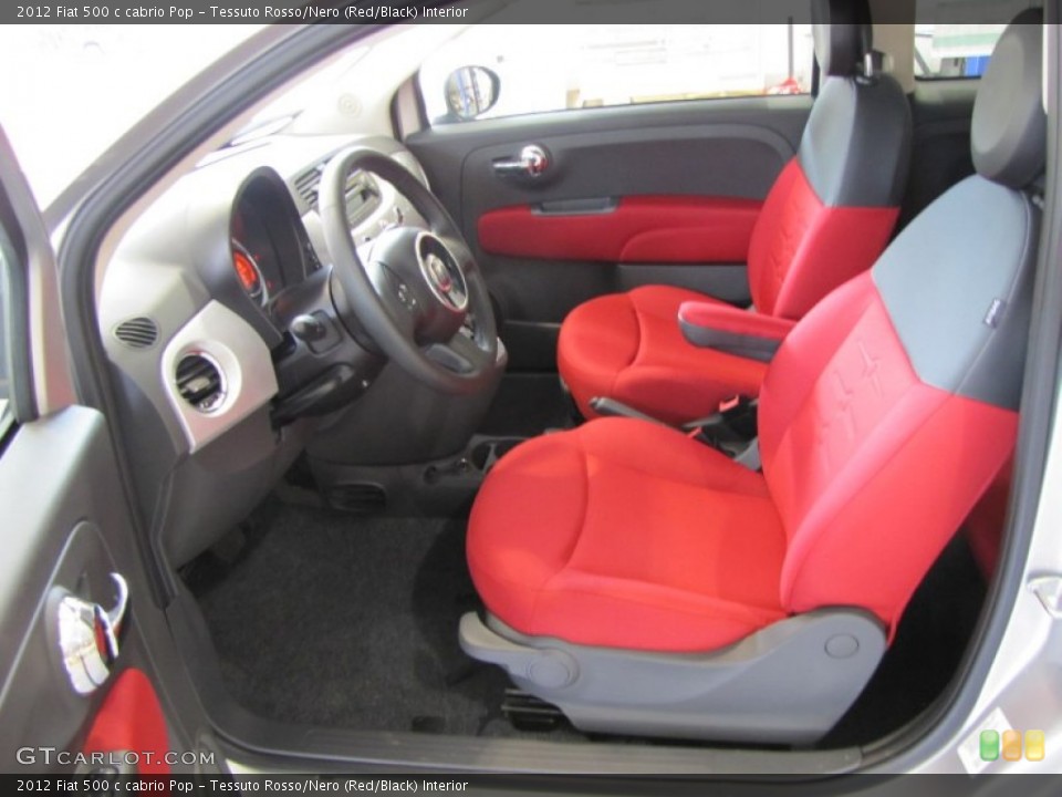 Tessuto Rosso/Nero (Red/Black) Interior Photo for the 2012 Fiat 500 c cabrio Pop #56328656