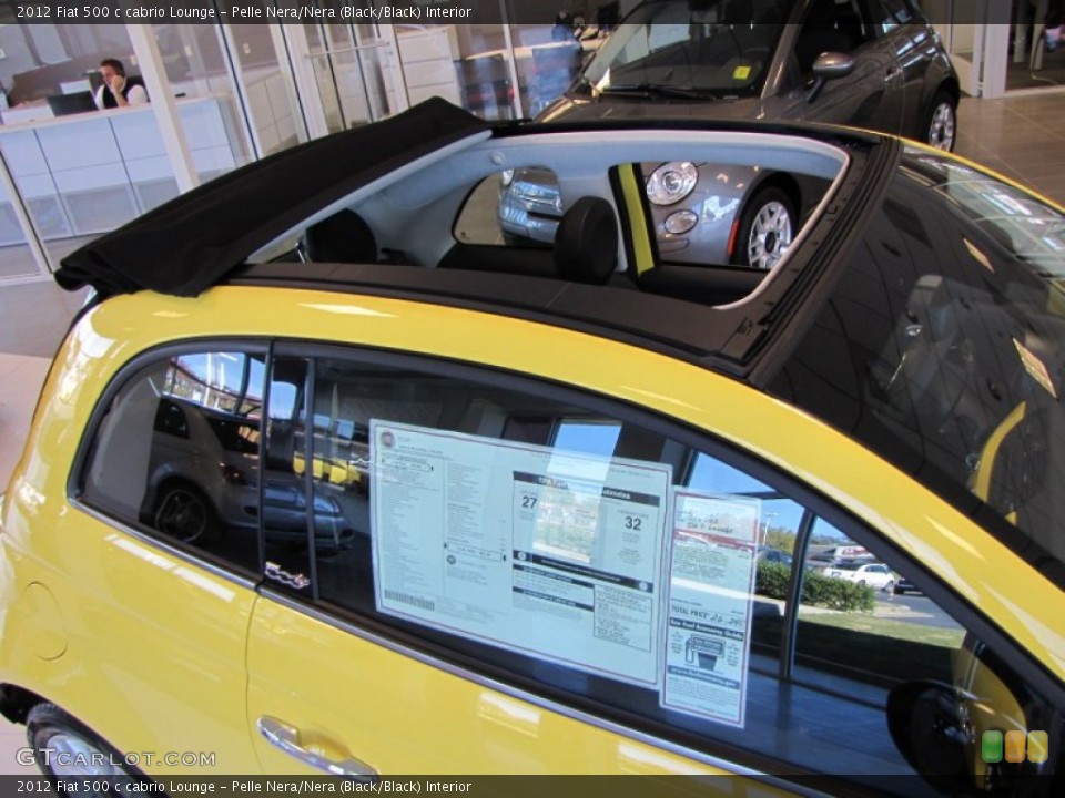 Pelle Nera/Nera (Black/Black) Interior Sunroof for the 2012 Fiat 500 c cabrio Lounge #56328816