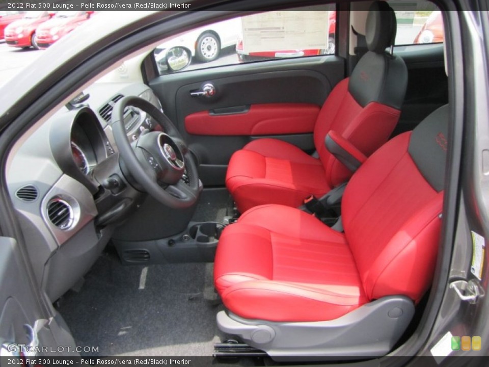 Pelle Rosso/Nera (Red/Black) Interior Photo for the 2012 Fiat 500 Lounge #56329626